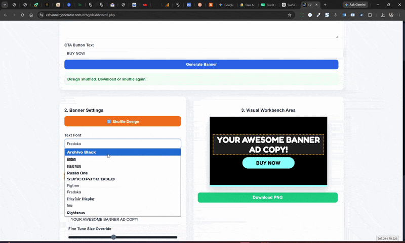 EZ Banner Generator Font Styles